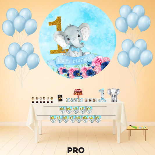 Elephant First Birthday Pro