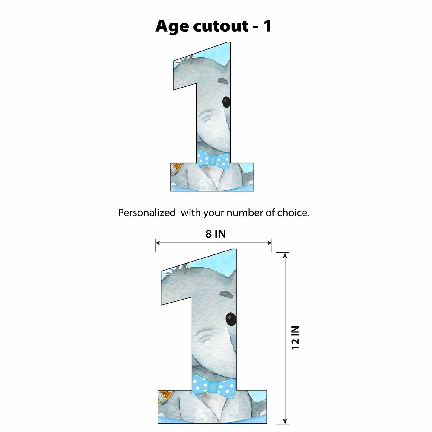 Elephant First Birthday Signature