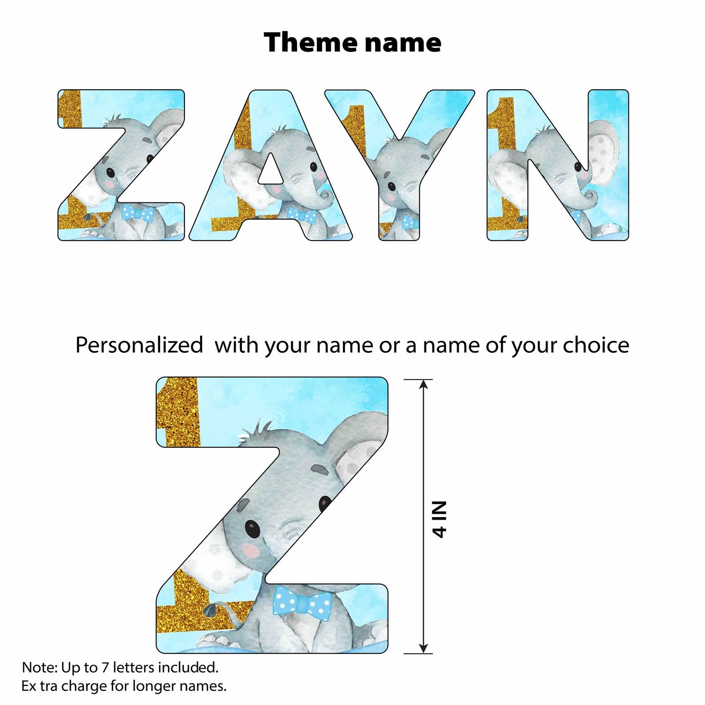 Elephant First Birthday Signature