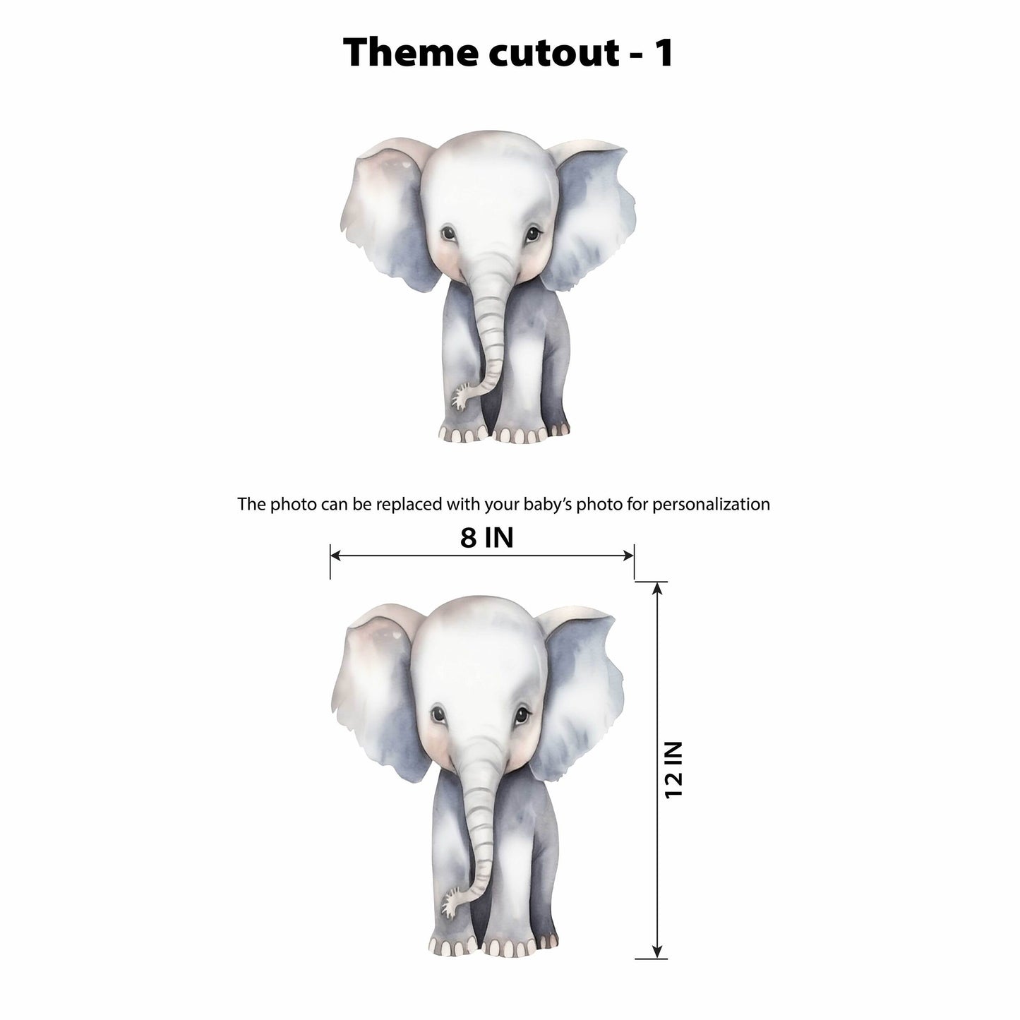 Elephant First Birthday Signature